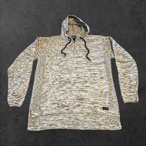 Outpost‎ Makers Hooded 100% Cotton Sweater Mens Large Gray Marled Quarter Zip